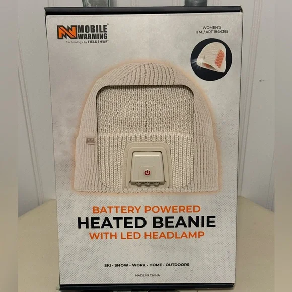 Mobile Warming Heated Beanie with LED Light - Picture 2 of 4